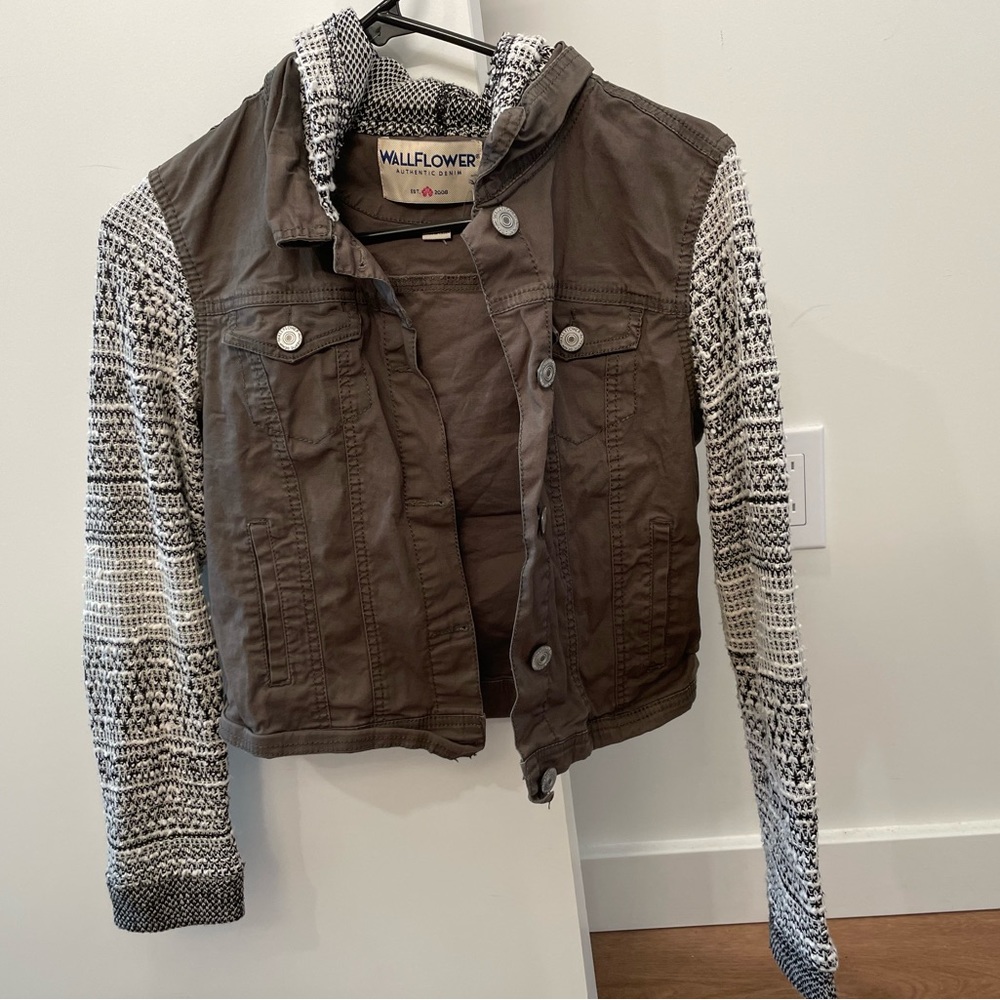 Jacket / coat green camo linen